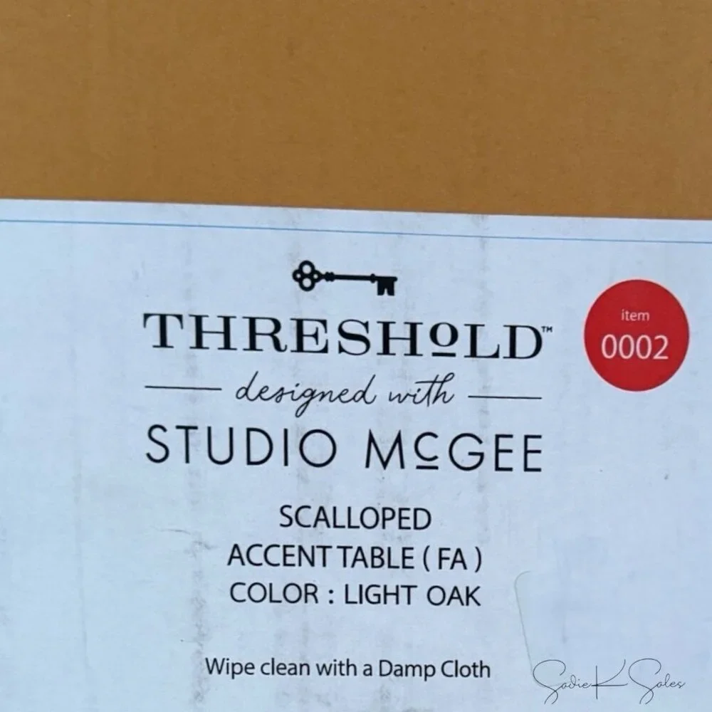 Scalloped Accent Table Light Oak -‎ Threshold Studio McGee - Target 2025 NIB